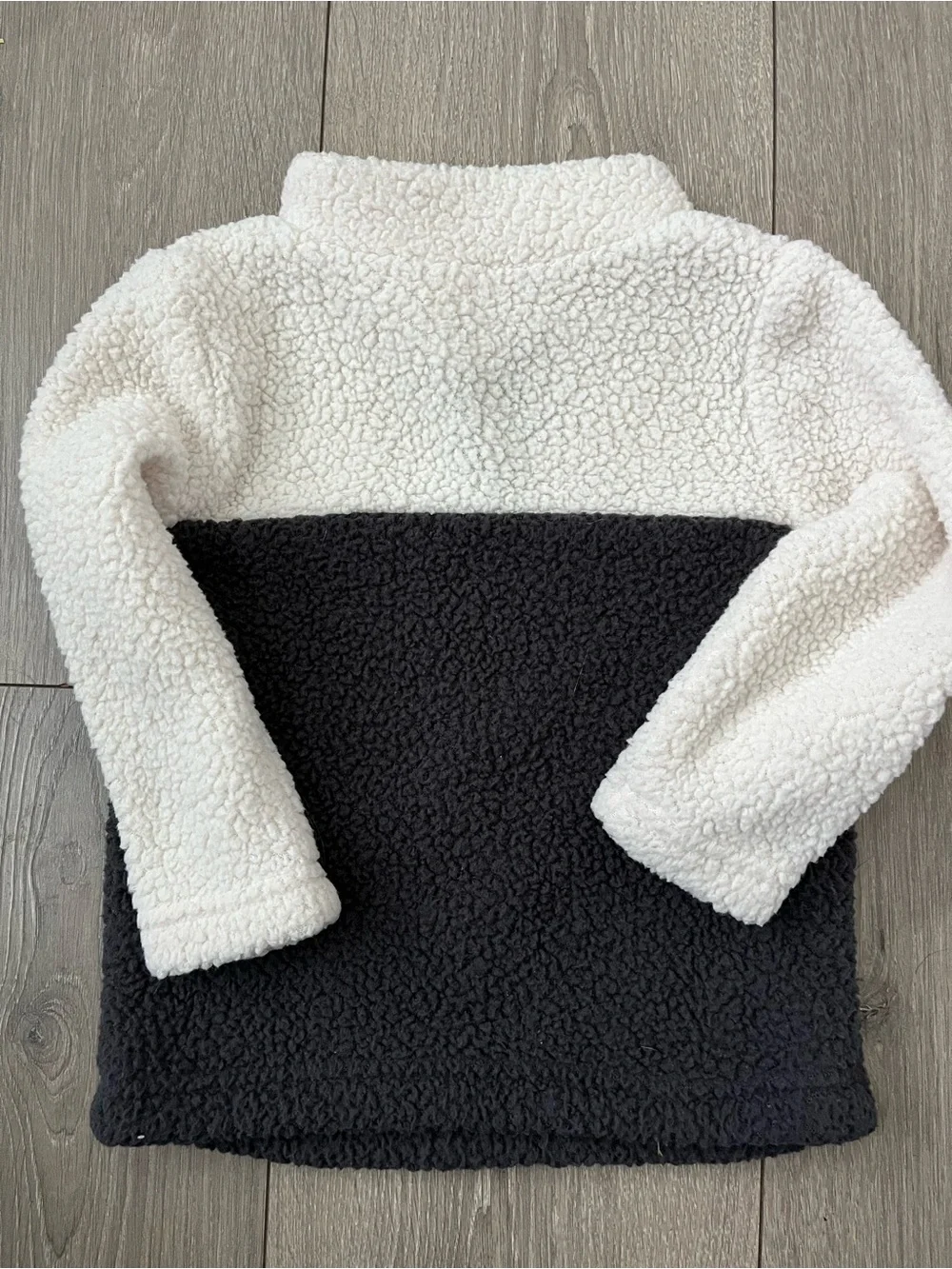 jumping beans Cream and Black Colorblock Sherpa Pullover